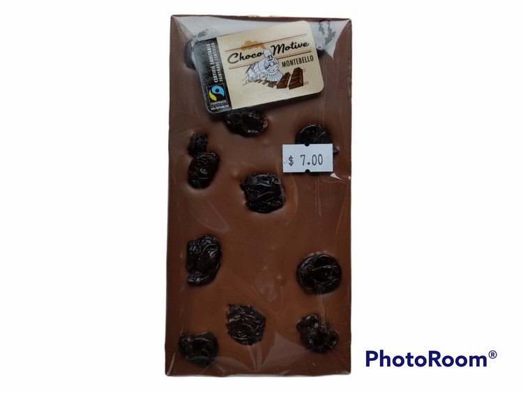Tablette de chocolat aux cerises Chocomotive