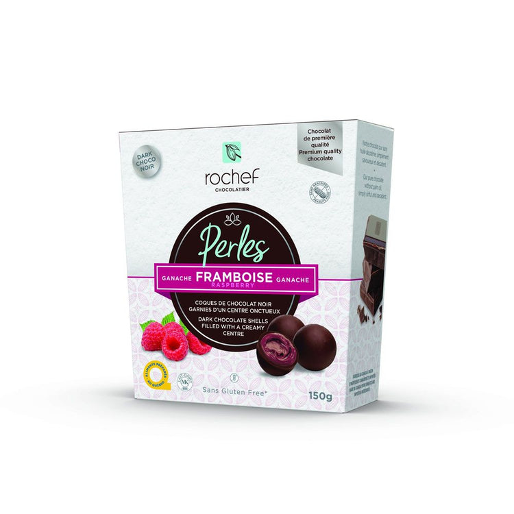 Perles Ganache au chocolat noir et vraies framboises. 150g