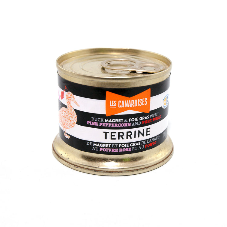 Terrine de Canard et Foie gras poivre rose et porto 150g