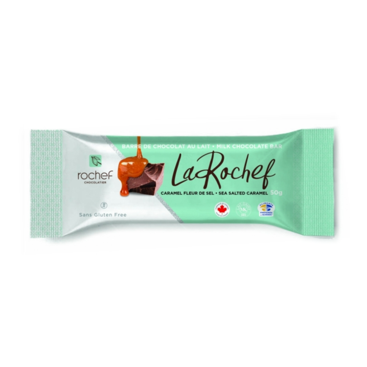 Barre de chocolat au lait et caramel fleur de sel Rochef