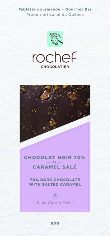 ROCHEF - BARRE NOIRE CARAMEL SALÉ 50G