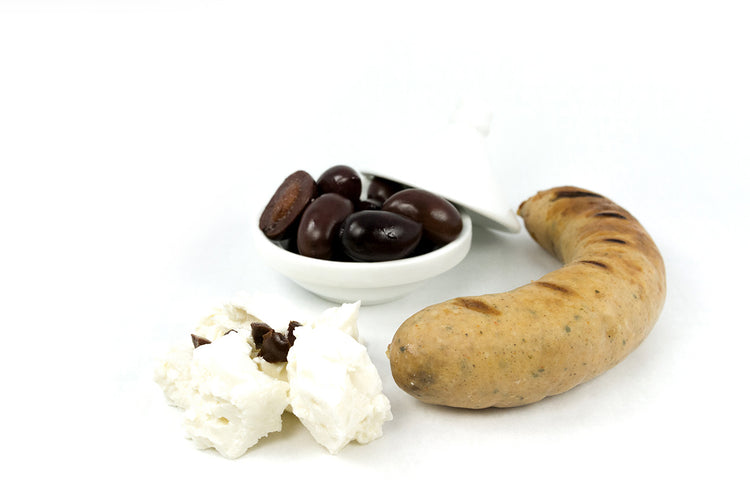 Saucisse Tomates Olives et Feta